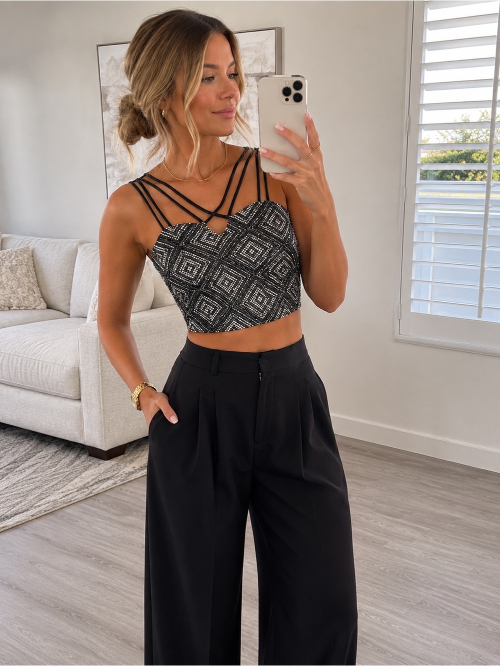 NWOT Sparkly Crop Top